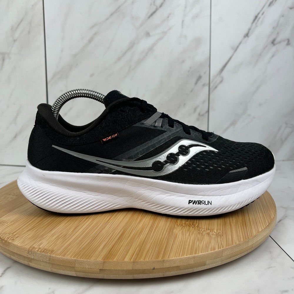 Saucony Ride 16 Mens Size 8 WIDE Black White Running Walk Sneakers Shoes
